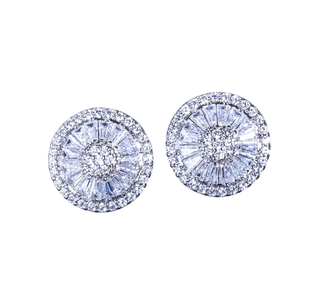 Large Round Diamante Earrings