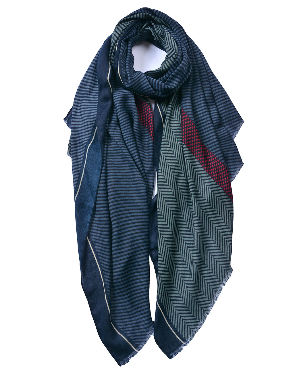 Navy Twill Pattern Scarf