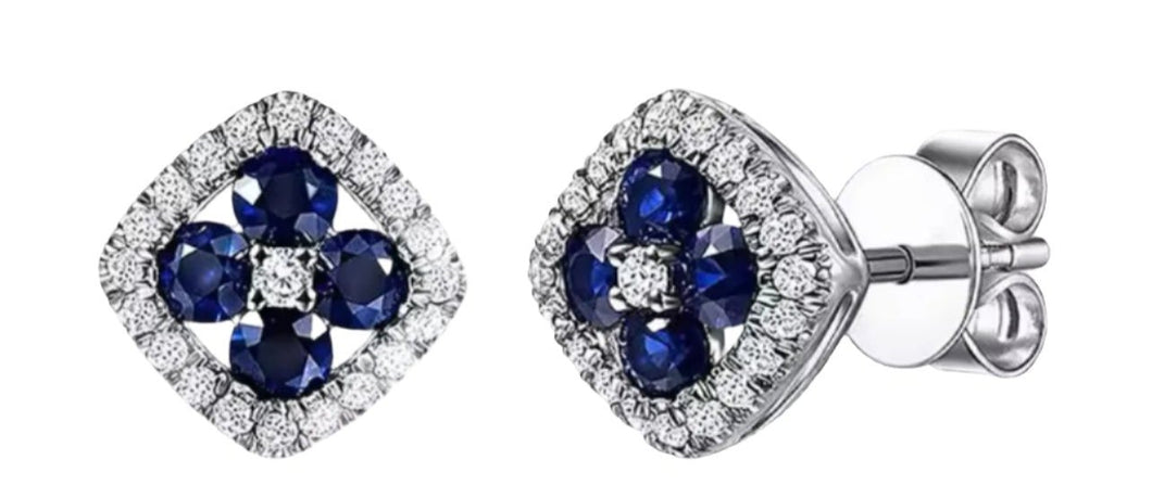 Blue & Diamante Earrings