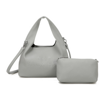 Load image into Gallery viewer, Grey Sack Shoulder Bag 2in1
