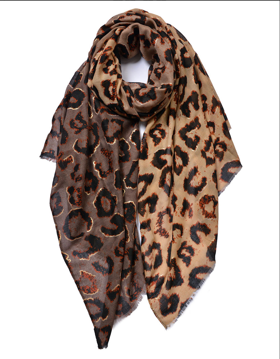 Brown Leopard Print scarf