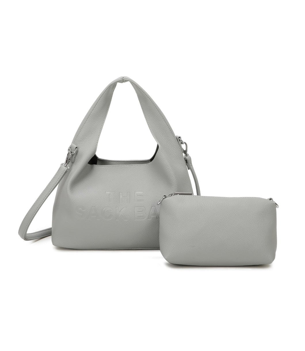 Grey Sack Shoulder Bag 2in1