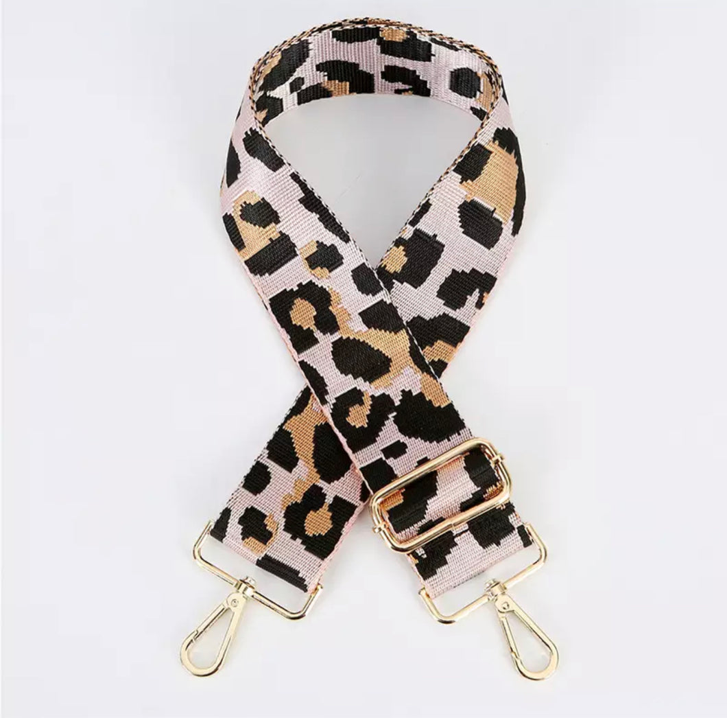 HS011 Pink Leopard Print Strap with Black/Gold ( Gold Fittings)