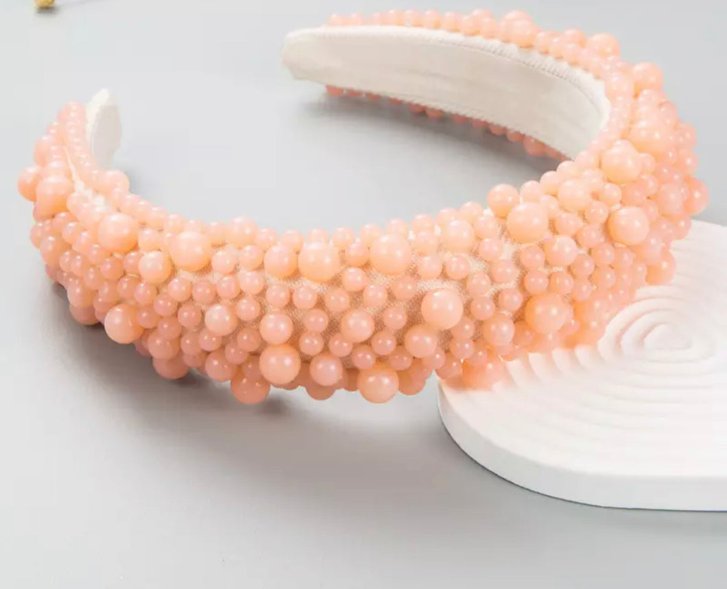 Coral Beaded Headband