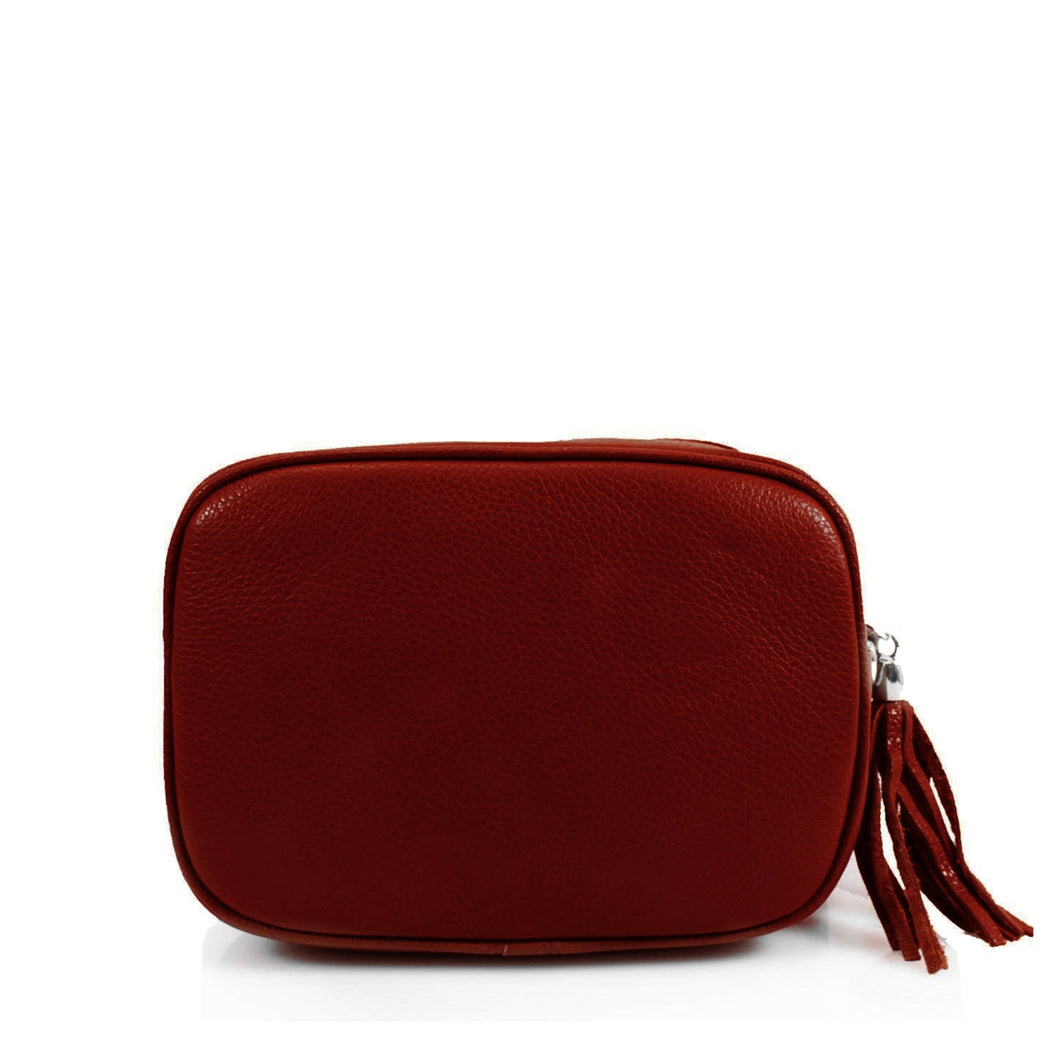 Real Leather Burgundy Crossbody bag