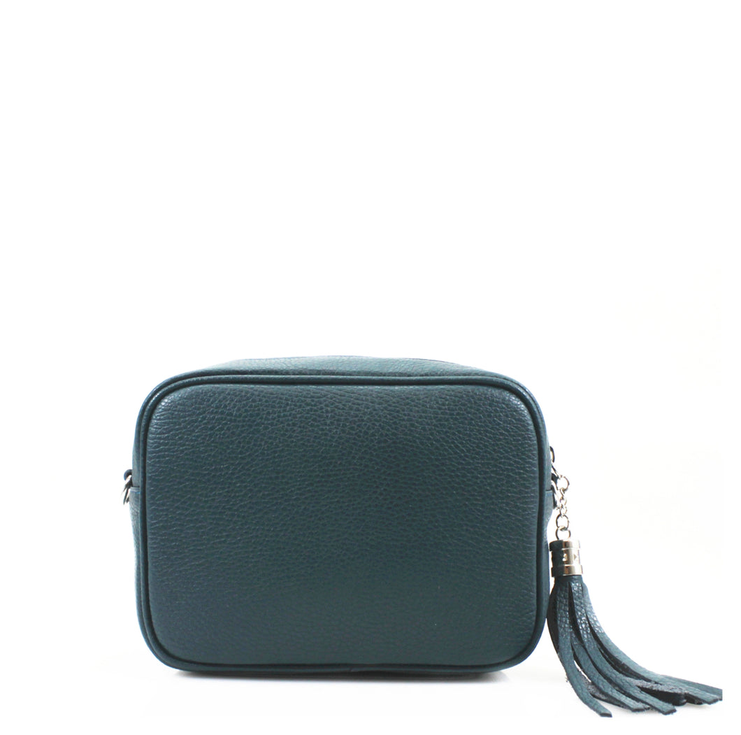 Real Leather Teal Crossbody Bag