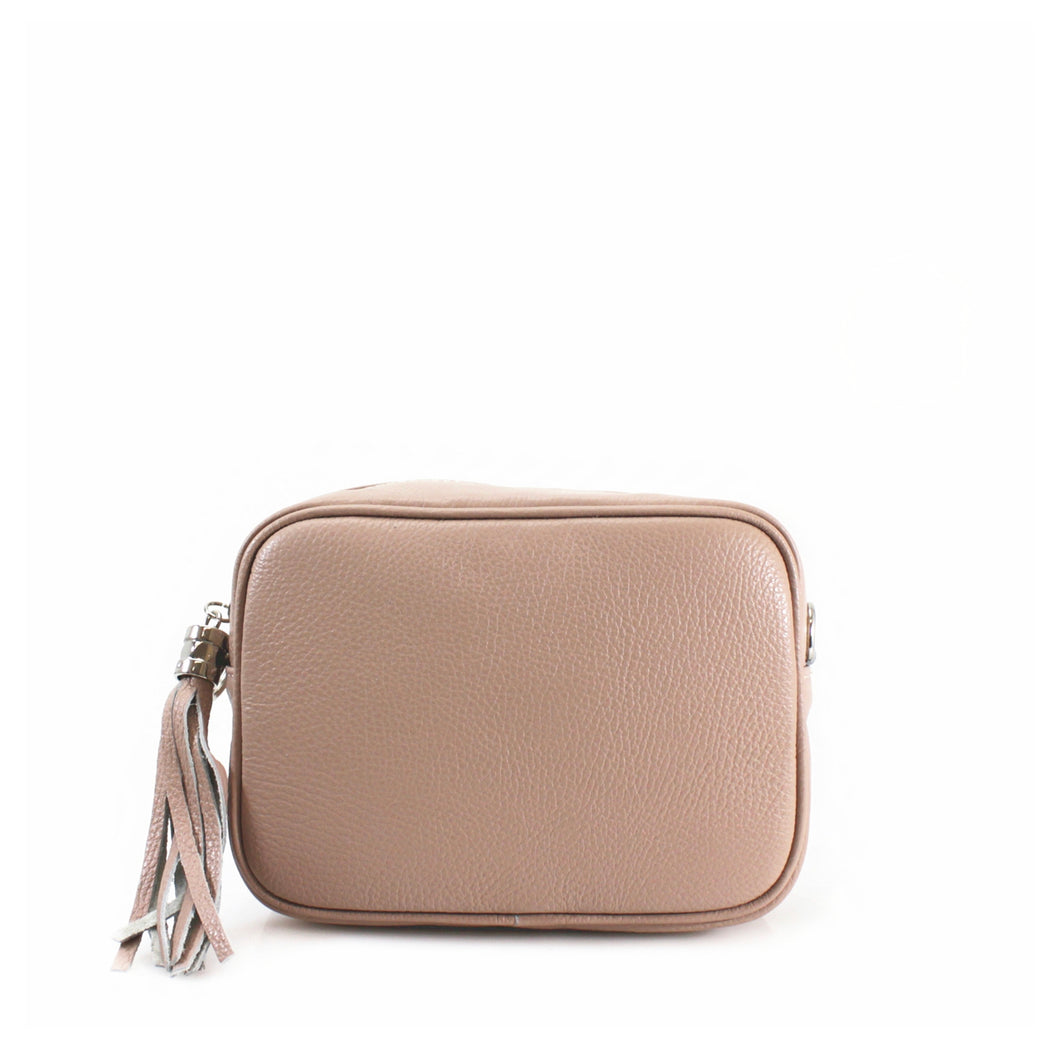 Real Leather Pink Crossbody Handbag