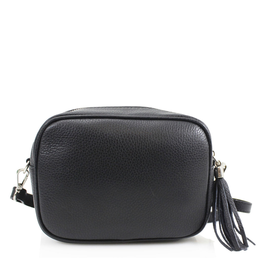 REAL leather Black Crossbody Bag