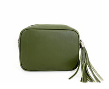 Load image into Gallery viewer, Real Leather Olive Green Crossbody Handbag
